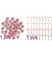 TENDYCOCO 50pcs Christmas Ornaments Simulation Candies Emulation Cane Shaped Decor Xmas Tree Hang...