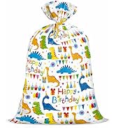 Loveinside Jumbo Large Plastic Gift Bag, Birthday Design Plastic Bag with Tag and Tie for Birthda...