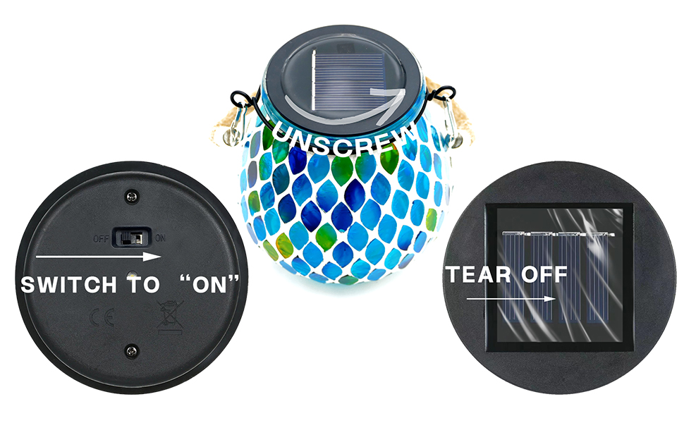 Unscrew the bottle cap,Pull the switch to the “ON” direction,Tear off the protective film