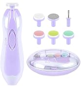 Baby Nail Trimmer Electric, 6 in 1 Baby Nail File Clippers Infant Grooming Kit Manicure Set for T...