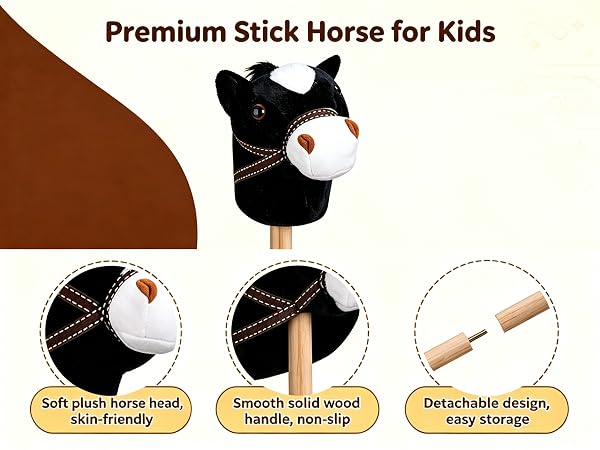 premium stick horse for kids