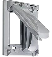 Hubbell-Bell MX2050S Two Gang Two Device Flat Metal Weatherproof Receptacle Cover, Grey