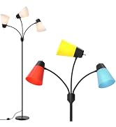 FOLKSMATE LED Floor Lamp, Medusa 3 Head Modern Adjustable Tall Standing Light for Living/Kids Roo...