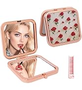 PDOZV Pocket Mirror, Small Travel Mirror with Magnification, Portable Double-Sided Magnifying Cos...