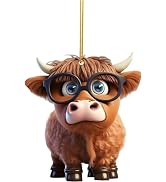 Brown Cartoon Cow Decorative Hanging Ornament for Cars Backpacks Cute Christmas Tree Decorations ...
