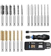 Auto Wire Brush 18-Pack Bore Brush Set Variety of Size Stainless Steel, Brass, Nylon Twisted for ...