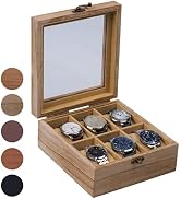 Exper City Watch Box, Watch Case for Men Women with Large Glass Lid, Wooden Watch Display Storage...