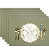 Aofmee Placemats, Place Mats Set of 6, Heat Resistant Table Placemats, Washable PVC Table Mats, W...