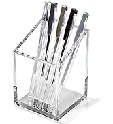 OfficeGoods Acrylic Pen & Pencil Holder - Modern Trapezoid Design - Beautiful Desk Organizer for ...