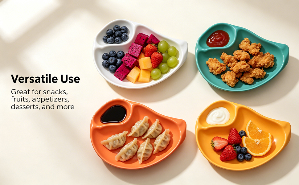 4 Pcs Veggie Platter Chips Dipping Dish
