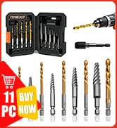 Coobeast 11Pcs Screw Extractor Set, Left Hand Drill Bit and Bolt Extractor Kit Easy to Remove Str...