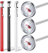 Xuhal 3 Pcs Stainless Steel Kitchen Thermometer with 5 Inch Long Stem 1 Inch Dial Thermometer Mil...