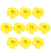 HOMSFOU 10pcs Artificial Hibiscus Flowers Hawaiian Faux Hibiscus Flowers Tropical Faux Floral Hea...