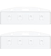 Pawfly Horizontal Half Card Badge Holders with Grippers Hard Transparent Protectors Sleeves Frost...