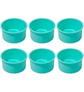 Staruby Silicone Mini Round Cake Molds, 4 Inch, Green, Set of 6