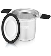 Stainless Steel Tea Infuser for Loose Leaf Tea – Extra Fine Mesh Strainer with Heat Proof Double ...