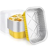 EUSOAR Aluminum Foil Pans with Lids, 25pack 16oz Bread Loaf Pan Disposable Cake Tin, Heavy Duty F...