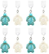 CREATCABIN 1 Box 8Pcs Dust Plug Charms Type C Charm Green White Synthetic Turquoise Plastic Dustp...