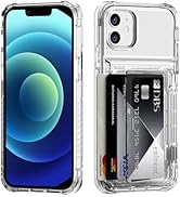 ACANDYA for iPhone 12 Case Wallet iPhone 12 Pro Case Clear with Card Holder ID Card Slot Heavy Du...