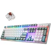 iRocks K74R Wireless RGB Mechanical Keyboard, Hot-Swappable Brown Switches | Illuminated Floating...