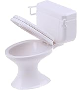 White Plastic Decoration 1:12 Toilet Bathroom Furniture Mini Toilet Cake Decoration for House Dec...