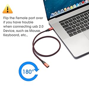 usb c cable extension 1ft