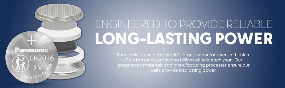 Panasonic CR2016 Lithium Coin Batteries Long Lasting Power