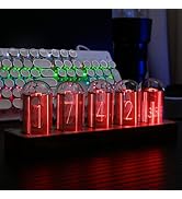 ClocTeck Nixie Tube Clock Wooden Digital Desk Clock for Bedroom, Support Wi-Fi Time Calibration, ...