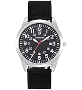 Casotime Tactical Military Watch for Men Field-Tested Analog Quartz with Black Luminous Dial 30M ...