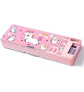 Pop Up Multifunction Pencil Case, Cute Cartoon Pen Box Organizer Stationery with Calculators, Sha...