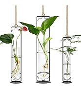 MIPON Metal Hanging Plant Propagation Station,3 Size Glass Test Tube Hydroponic Planter,Boho Wall...