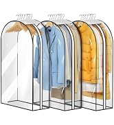 MISSLO 10" Gusseted All Clear Garment Bags for Hanging Clothes 3 Packs 40" Suit Bags for Closet S...