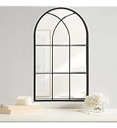 ZMYCZ Arched Wall Mounted Mirror, Black Wall Mirror, Arched-Top Bathroom Mirror, Farmhouse Mirror...