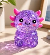 Asgzed Axolotl Squishy Stress Relief Toy Cute Glitter Squishy Axolotl | Slow-Rising Fidget Sensor...