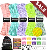 WEREWOLVES 550 Paracord Kits 100ft Each Color - 5 Colors Parachute Cord Combo 7 Strand Type III P...