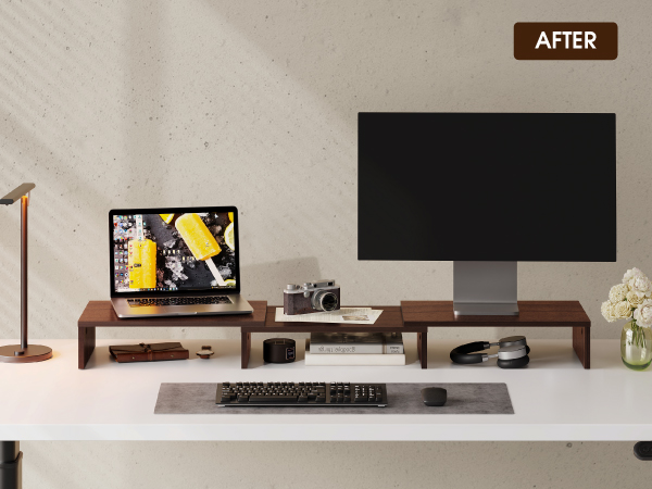 adjustable dual monitor riser