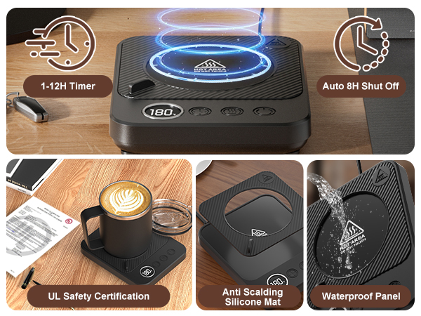 Coffee Mug Warmer Set for Desk, Coffee Cup Warmer with Auto Shut OffTimer, Coffee Mug Cup Heater