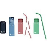 Build-A-Straw I New 2023 I Reusable & Adjustable Silicone Straws with Individual Travel Cases I E...