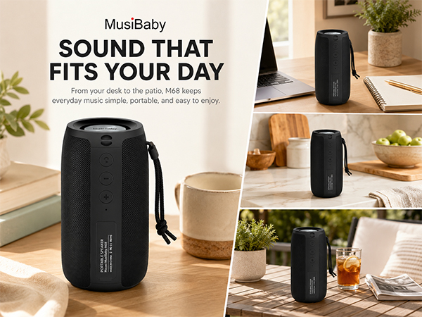 Portable Bluetooth Speaker, Bluetooth Speakers Wireless with Deep Bass