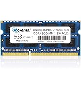 8GB DDR3/DDR3L 1333MHz 10600, Royemai PC3/PC3L-10600S 1333 Sodimm RAM 2Rx8 1.35V/1.5V CL9 Noteboo...