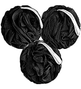 MainBasics Bath Shower Loofah Sponge Pouf Body Scrubber Exfoliator Body Wash Sponge (Set of 3, Tr...