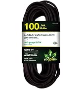 GoGreen Power GG-13700BK 16/3 100’ SJTW Outdoor Extension Cord, Black, 100 Ft