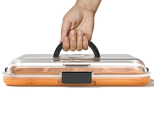 Renmxj Charcuterie Board with Clear Lid, Travel Portable Cheese Board Charcuterie Boxes