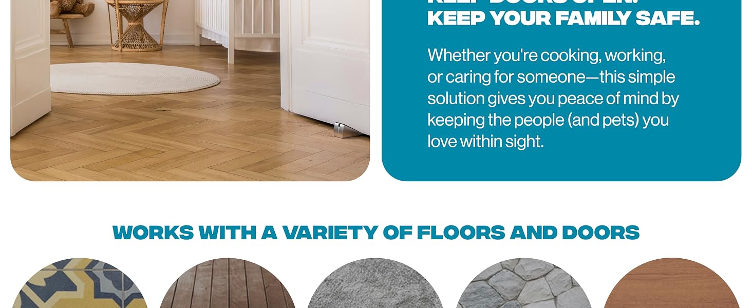 Perfect for patio doors, dorm room entries, office doors, and outdoor gate stoppers