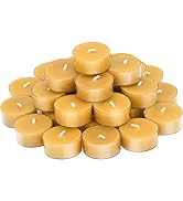 Natural Beeswax Tea Candles, DEYBBY Set of 30 Handmade Beeswax Candles, Clear Cup, Great for Home...