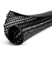 Cable Management Sleeve 10ft (120 inch) - 1/2 inch, PET Expandable Braided Cord Organizer, Split ...