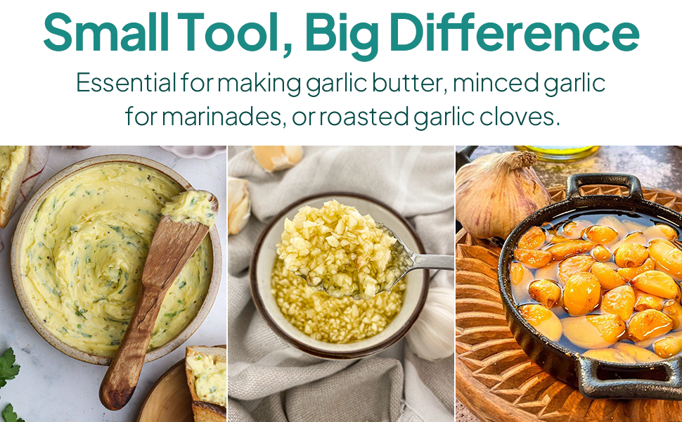 Essential for making garlic butter, minced garlic for marinades, or roasted garlic cloves.