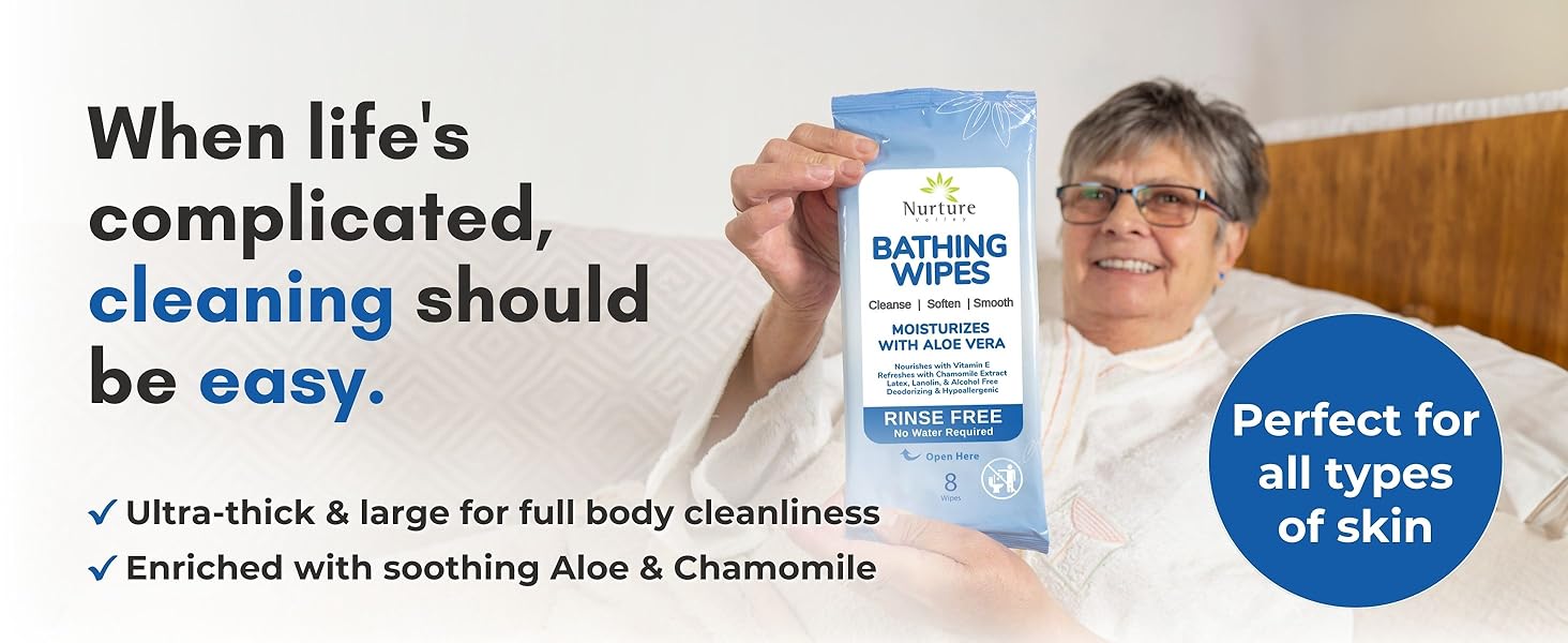 ultra thick, full body cleaning, elderly, hospice care