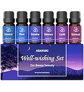 ASAKUKI Essential Oils for Diffuser – 6 Mood Essential Oil Blends (Breathe, Uplift, Sensual, Bala...