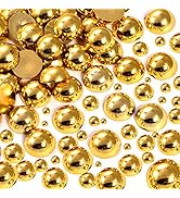 Dowarm 1000 Pieces Flatback Half Pearls, Flat Backed Round Half Pearls for Crafts Jewlery, Mixed ...